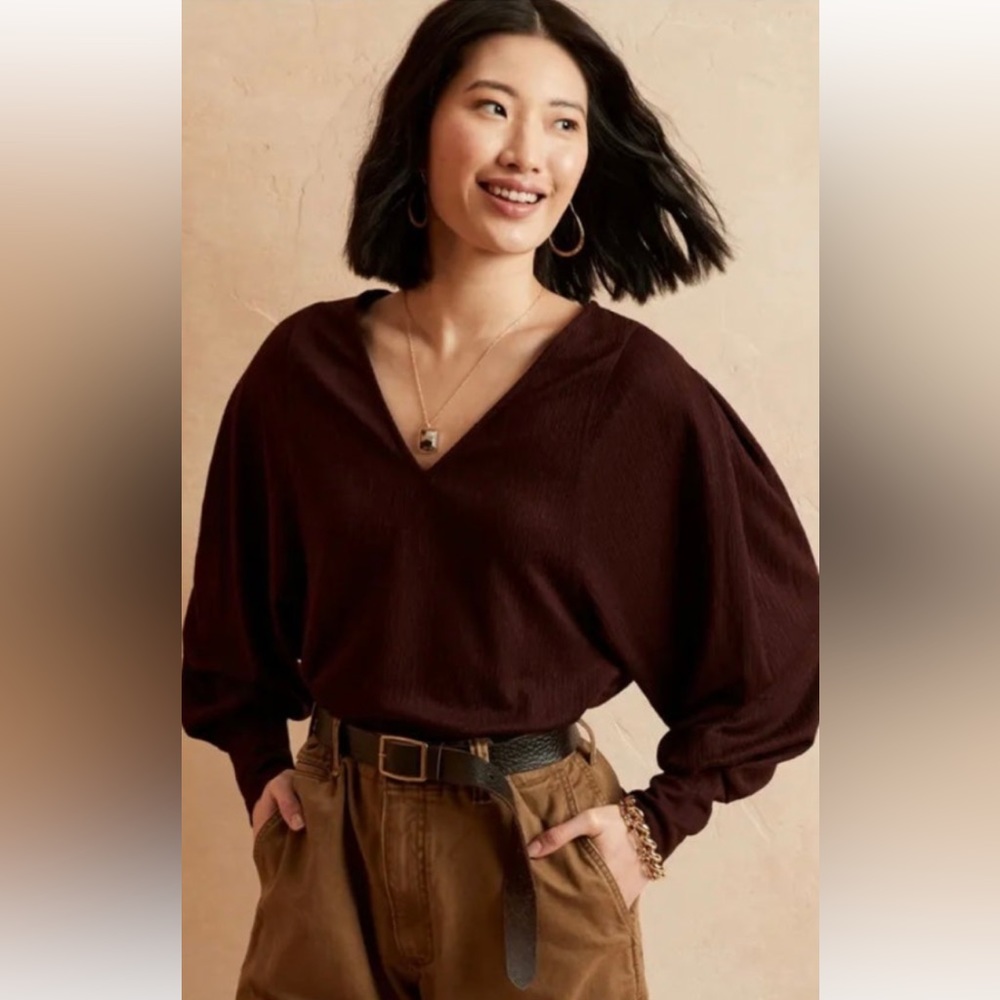 NWT  banana republic burgundy dolman sleeve blouse